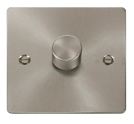 Click Define Brushed Steel 1 Gang 2 Way 100W LED Dimmer Switch FPBS161
