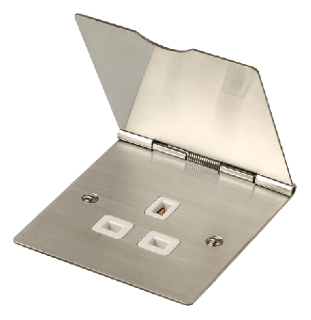Click Essentials Stainless Steel 13A 1 Gang Floor Socket | FS030SS