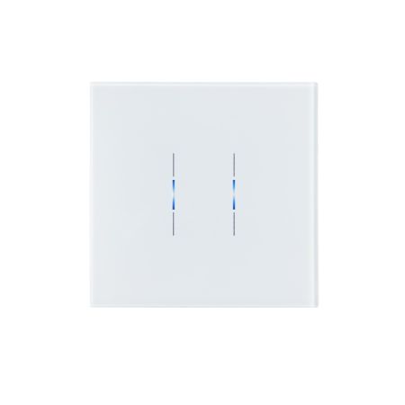 iKonects Smart Home 2-Gang Glass Fronted Smart Switch White | IKS-100003-WH
