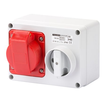 Gewiss GW66009 16A 3P+N+E 415V Interlocked Switched Socket IP44
