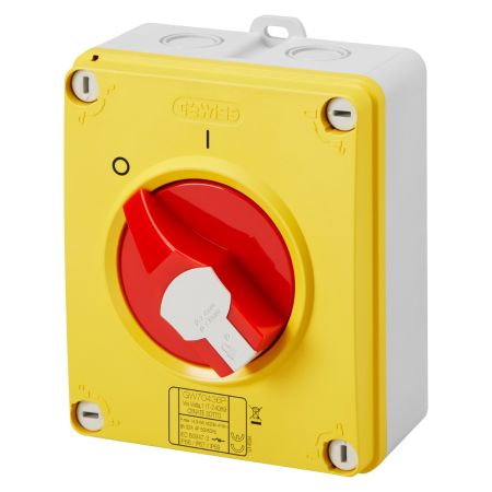 Gewiss 16A 4 Pole Emergency Rotary Isolator Switch IP66/67/69 | GW70433P