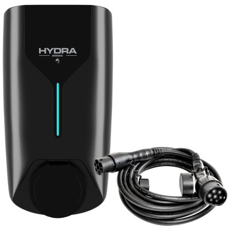 Hydra EV Zodiac 22kW Tethered Commercial Electric Car Charger Black | HZ-22-T-BLK