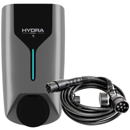 Hydra EV Zodiac 22kW Tethered Commercial Electric Car Charger Grey | HZ-22-T-GRY