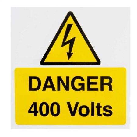 Industrial Signs Danger 400V 75 x 75mm Self-Adhesive Lables | IS2710SA