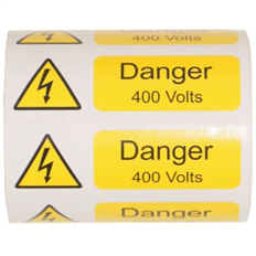 Industrial Signs Danger 400V 75 x 25mm Self-Adhesive Lables | IS28100R