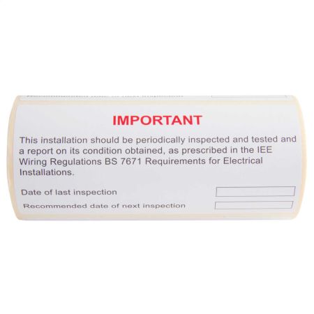 Industrial Signs Periodic Inspection 130 x 60mm Shelf Adhesive Labels Roll | IS54100R