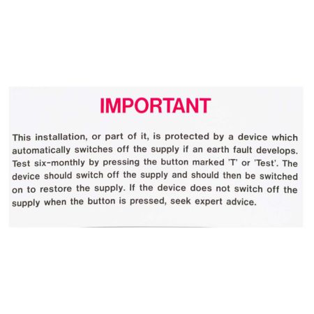 Industrial Signs RCD Test 130 x 60mm Shelf Adhesive Label | IS5710SA