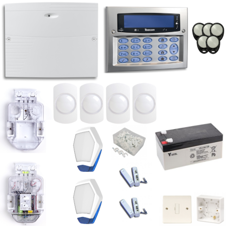 Texecom Premier Elite Burglar Alarm System With Satin Chrome Surface Mount Keypad