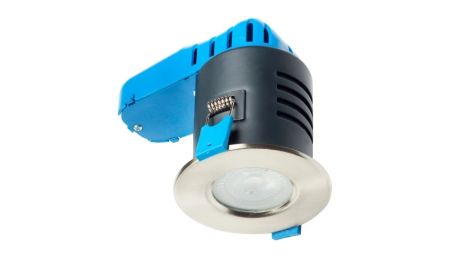 Deta LED IP65 4000K Dimmable 5w Fire Rated Downlight Satin Chrome | L1701SC4