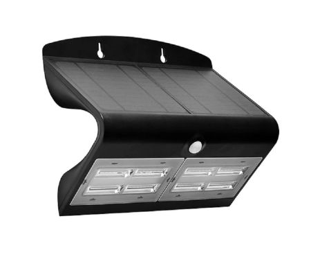 Luceco Guardian 6.8W LED IP44 Solar PIR 800LM Wall Light Black | LEXS80B40
