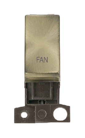 Click MiniGrid MD018ABFN Antique Brass 13A Double Pole Fan Switch Module