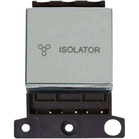 Click MiniGrid Polished Chrome 10A 3 Pole Fan Isolator Switch Module | MD020CH