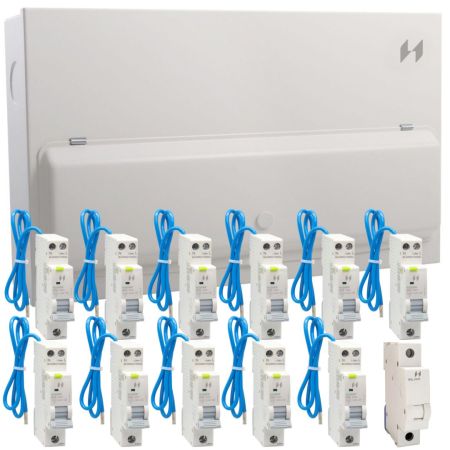 Navitas Main Switch 18-Way SPD Loaded Mini Bi-Directional RCBO Consumer Unit 100A | N16MXMINILOAD