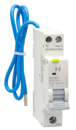 Navitas Single Pole & Switched Neutral 16A B-Type Bi-Directional RCBO | N216BR