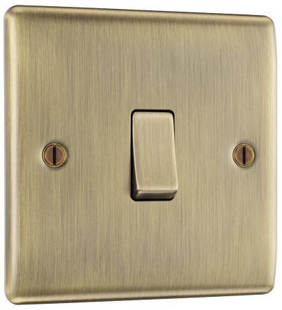 BG Nexus Metal Antique Brass Single 1 Gang 2 Way Light Switch | NAB12