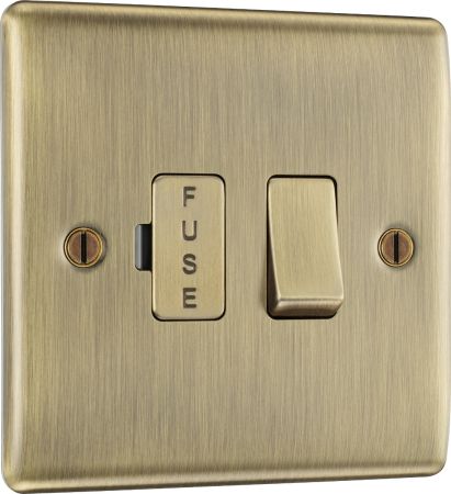 BG Nexus Metal Antique Brass Switched 13A Fused Connection Unit | NAB50