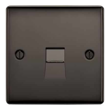 BG Nexus Metal Back Nickel Single Telephone Master Socket | NBNBTM1