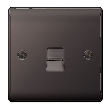 BG Nexus Metal Black Nickel Single Telephone Slave Socket | NBNBTS1