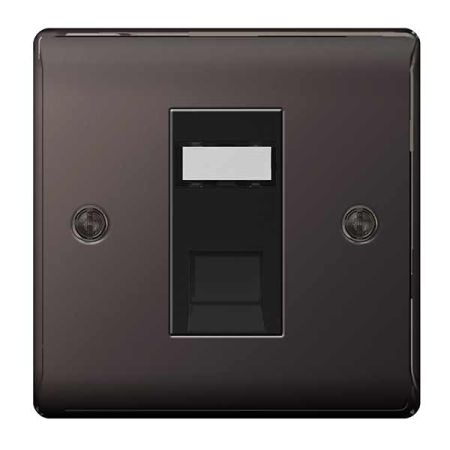 BG Nexus Metal Black Nickel Single RJ45 Data Socket | NBNRJ451