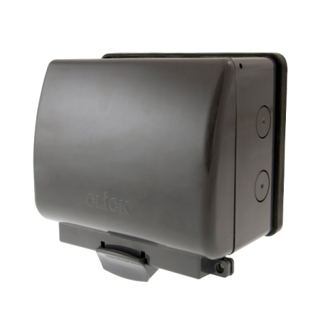 Click AQUIP66 2G Weatherproof IP66 Outdoor Socket | OA036AG