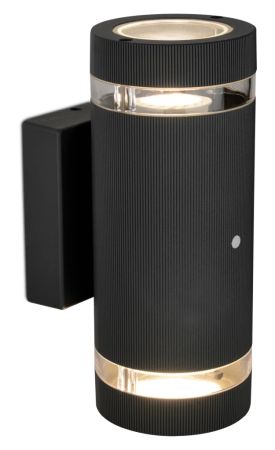 Kosnic Lighting Ocala Up/Down GU10 Wall Light with Dusk to Dawn Sensor Black | OCA-BLK/DS