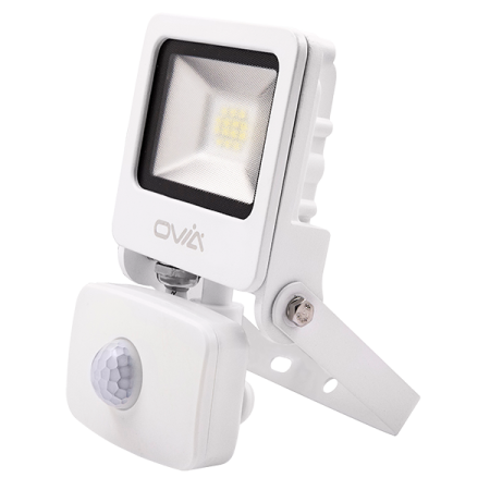 Ovia Pathfinder 10W LED IP44 PIR Floodlight 4000k White | OV10110WHCWPIR