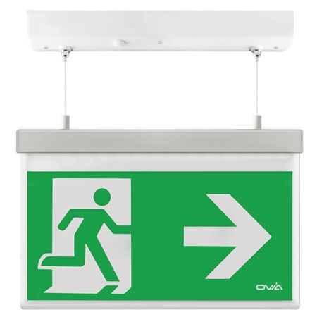 Ovia Vanex 2W Emergency LED Maintained Suspended Sign Left/Right Legend – White | OVEM4211LR