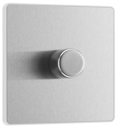BG Evolve PCDBS81W 2-Way Trailing Edge LED 200W Single Dimmer Switch Push On/Off - Brushed Steel