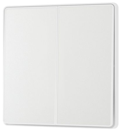 BG Evolve Pearlescent White 2 Gang 2-Way 20A Edge to Edge Rocker Light Switch | PCDCL42EW