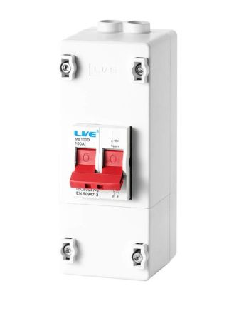 Live Electrical 2 Way Plastic Enclosure with DP 100A Main Switch | PEN2100
