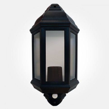 Eterna Outdoor Black Half Lantern With PIR Sensor | PIRHL60BK