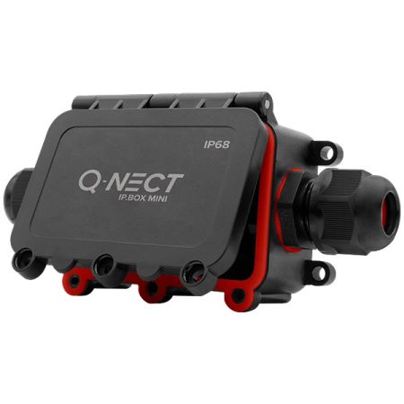 Unicrimp Q-Nect 4 Pole 2 Way 24A IP68 Inline Connection Box Black | QOE8342BLK