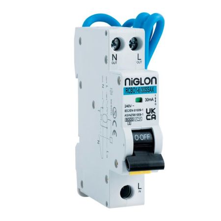 Niglon 10A 30mA Type B SL+N A Type Compact RCBO | RCBO-10/30SSAX