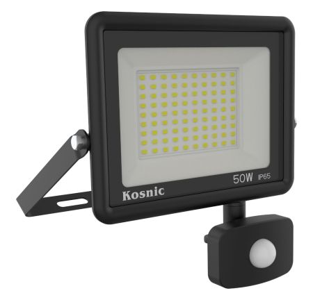 Kosnic Rhine II 50W LED PIR Floodlight 4000K Black | RHI50-W40/S