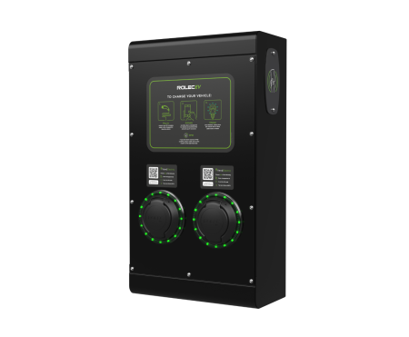 Rolec SecuriCharge 22kw Dual Type 2 Socket Smart 3-Phase EV Charger Black | ROLEC0123B