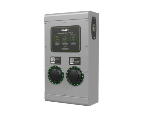 Rolec SecuriCharge 22kw Dual Type 2 Socket Smart 3-Phase EV Charger Grey | ROLEC0123G