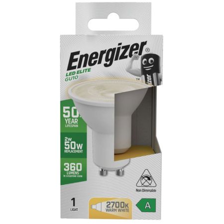 Energizer LED Elite A-Rated GU10 360lm 2W 2700K Warm White | S29642