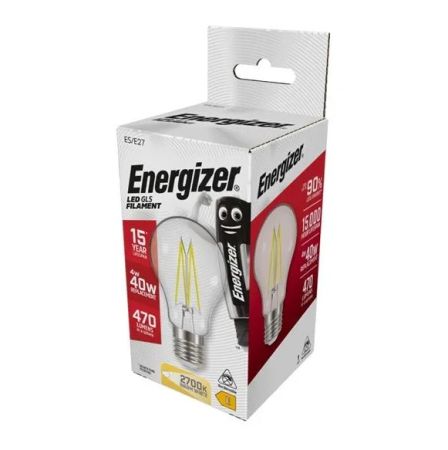 Energizer 4w LED Filament GLS Lamp E27/ES 2700K Warm White | S12863