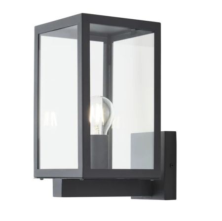 Forum Zinc HESTIA Outdoor Glass Panel Box Lantern Black | ZN-38205-BLK