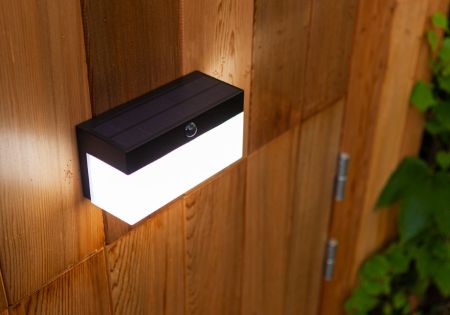 Lutec Fran Solar PIR LED Wall Light Matt Black | 6941502330