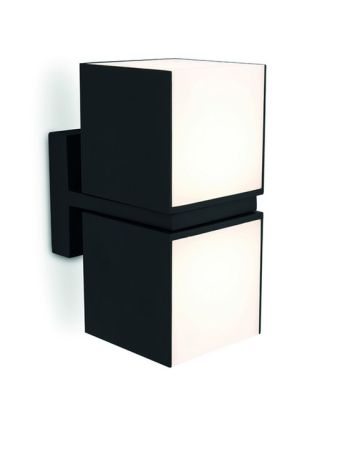 Lutec Cuba IP54 Twin LED 23w Wall light Matt Black | 5193801012