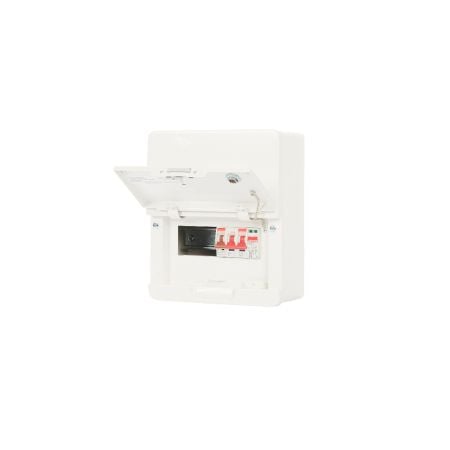 Contactum Defender 4 Way 100A Main Switch Consumer Unit & SPD | SDD041SPMS