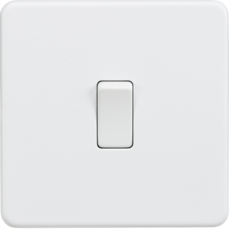 Knightsbridge Screwless 20A 1G Double Pole Light Switch Matt White SF8341MW