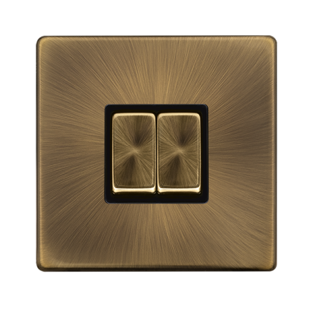 Click Definity Antique Brass 2-gang 2-way Light Switch - SFAB412BK