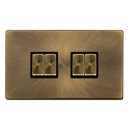 Click Definity Antique Brass 4-gang 2-way Light Switch - SFAB414BK