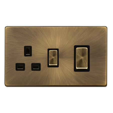 Click Definity Antique Brass 2g Dp 45a Cooker Control Unit - SFAB504BK