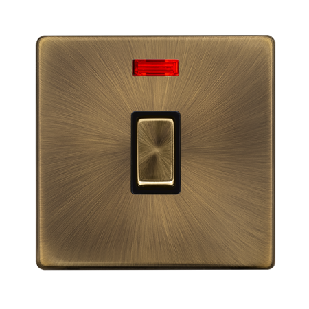 Click Definity Antique Brass 20a Dp Switch & Neon - SFAB723BK