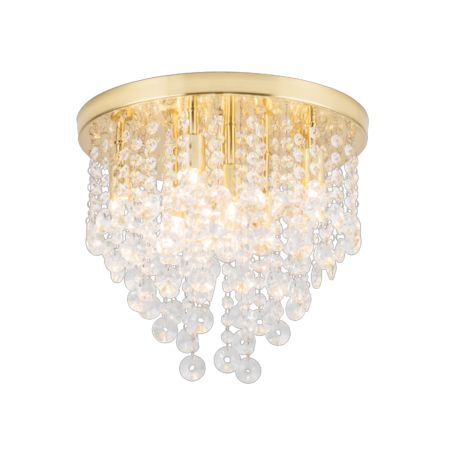 SPA Celeste 9 Light Flush Ceiling Fitting Satin Brass | SPA-24871-SBRS