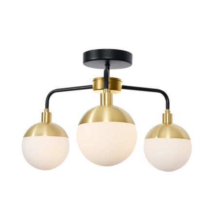 Forum Spa Lille 2Lt Bathroom IP44 Wall light IP44 Black & Satin Brass | SPA-35812-BLK