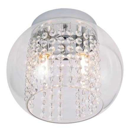 Forum Megara 2 Light Cloche Ceiling Light Chrome | SPA-35839-CLR